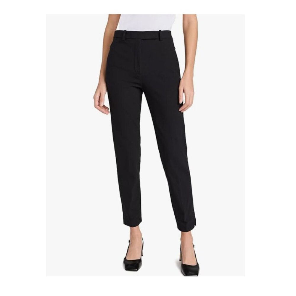 Theory Women's Black Side Zip Pants Taper Zippered Leg 6